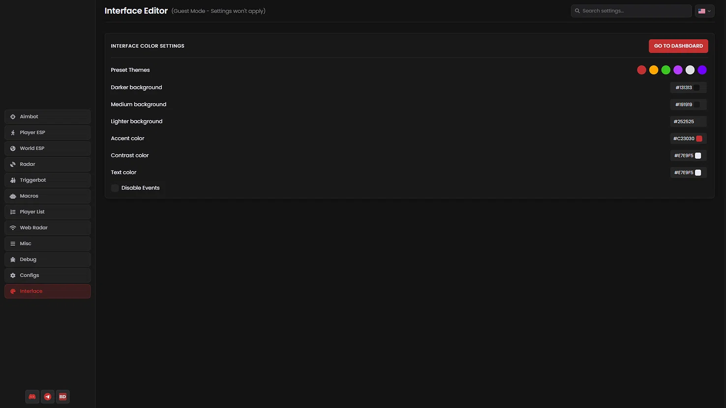 Blurred Fortnite application interface — Interface Editor